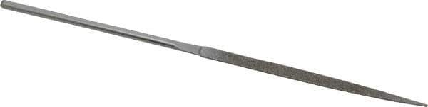 Strauss - 5-1/2" OAL Medium Half Round Needle Diamond File - 13/64" Wide x 1/16" Thick, 2-3/4 LOC, 126 Grit - Top Tool & Supply