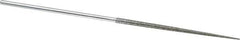 Strauss - 5-1/2" OAL Coarse Round Needle Diamond File - 1/8" Wide x 1/8" Thick, 2-3/4 LOC, 181 Grit - Top Tool & Supply