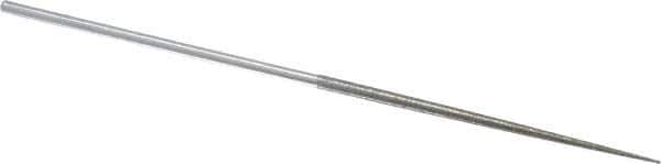 Strauss - 5-1/2" OAL Fine Round Needle Diamond File - 1/8" Wide x 1/8" Thick, 2-3/4 LOC, 91 Grit - Top Tool & Supply