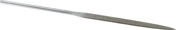 Strauss - 5-1/2" OAL Fine Knife Needle Diamond File - 13/64" Wide x 1/16" Thick, 2-3/4 LOC, 91 Grit - Top Tool & Supply