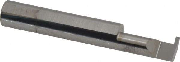 Accupro - 0.056" Groove Width, 3/8" Min Hole Diam, 3/4" Max Hole Depth, Retaining Ring Grooving Tool - 0.11" Projection, 1-3/4" Shank Length, 2-1/2" OAL, Solid Carbide, Bright Finish - Exact Industrial Supply