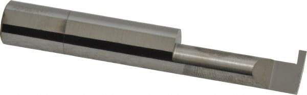 Accupro - 0.063" Groove Width, 3/8" Min Hole Diam, 1" Max Hole Depth, Retaining Ring Grooving Tool - 0.11" Projection, 1-1/5" Shank Length, 2-1/2" OAL, Solid Carbide, Bright Finish - Exact Industrial Supply