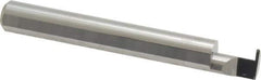 Accupro - 0.0335" Groove Width, 0.312" Min Hole Diam, 3/8" Max Hole Depth, Full Radius Grooving Tool - 0.11" Projection, 2-1/8" Shank Length, 2-1/2" OAL, 0.0168" Radius, Solid Carbide, Bright Finish - Exact Industrial Supply