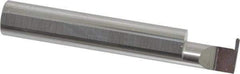 Accupro - 0.04" Groove Width, 3/8" Min Hole Diam, 1/2" Max Hole Depth, Full Radius Grooving Tool - 0.11" Projection, 2" Shank Length, 2-1/2" OAL, 0.02" Radius, Solid Carbide, Bright Finish - Exact Industrial Supply