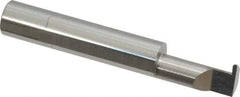 Accupro - 0.047" Groove Width, 3/8" Min Hole Diam, 3/4" Max Hole Depth, Full Radius Grooving Tool - 0.11" Projection, 1-3/4" Shank Length, 2-1/2" OAL, 0.0235" Radius, Solid Carbide, Bright Finish - Exact Industrial Supply