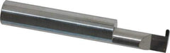 Accupro - 0.056" Groove Width, 3/8" Min Hole Diam, 3/4" Max Hole Depth, Full Radius Grooving Tool - 0.11" Projection, 1-3/4" Shank Length, 2-1/2" OAL, 0.028" Radius, Solid Carbide, Bright Finish - Exact Industrial Supply