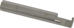 Accupro - 0.063" Groove Width, 3/8" Min Hole Diam, 1/2" Max Hole Depth, Full Radius Grooving Tool - 0.11" Projection, 2" Shank Length, 2-1/2" OAL, 0.0315" Radius, Solid Carbide, Bright Finish - Exact Industrial Supply