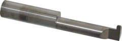 Accupro - 0.088" Groove Width, 3/8" Min Hole Diam, 1-1/4" Max Hole Depth, Full Radius Grooving Tool - 0.11" Projection, 1-1/4" Shank Length, 2-1/2" OAL, 0.044" Radius, Solid Carbide, Bright Finish - Exact Industrial Supply