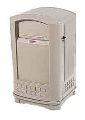 Rubbermaid - 50 Gal Beige Rectangle Trash Can - Polyethylene, 42-1/8" High x 24-3/4" Long x 25-1/4" Wide - Top Tool & Supply