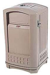 Rubbermaid - 50 Gal Beige Square Trash Can - Polyethylene, 42" High x 25" Long x 25" Wide - Top Tool & Supply