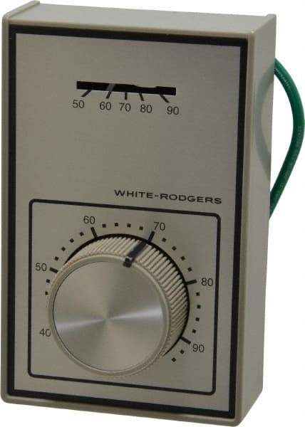 White-Rodgers - 40 to 90°F, 1 Heat, 1 Cool, Light-Duty Line Voltage Thermostat - 120 to 277 Volts, SPDT Switch - Top Tool & Supply