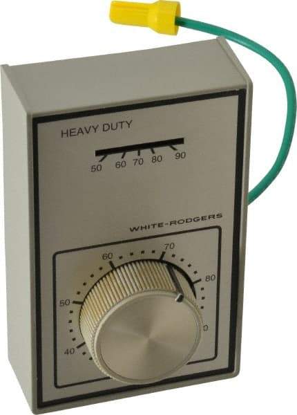 White-Rodgers - 40 to 90°F, 1 Heat, 1 Cool, Heavy-Duty Line Voltage Thermostat - 120 to 277 Volts, SPDT Switch - Top Tool & Supply