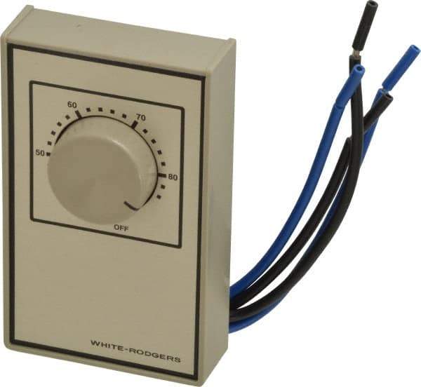 White-Rodgers - 40 to 85°F, Heat Only, Line Voltage Wall Thermostat - 120 to 277 Volts, DPST Switch - Top Tool & Supply