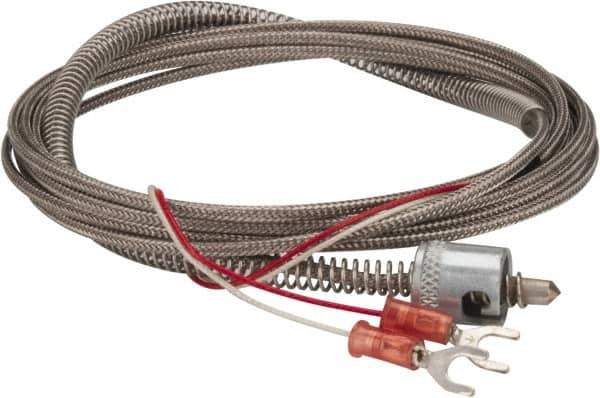 Thermo Electric - 32 to 900°F, J Universal Temp, Thermocouple Probe - 9-1/2 Ft. Cable Length, Stripped Ends with Spade Lugs, 1/4 Inch Probe Sheath Length, 1 Sec Response Time - Top Tool & Supply