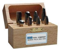 SGS Pro - 8 Piece, 3/16" Shank Burr Set - Tungsten Carbide, Multiple Head Shape - Top Tool & Supply