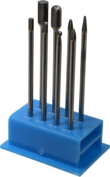 SGS Pro - 8 Piece, 1/4" Shank Burr Set - Tungsten Carbide, Multiple Head Shape - Top Tool & Supply