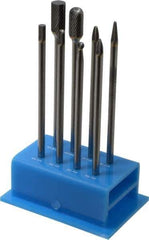 SGS Pro - 8 Piece, 1/4" Shank Burr Set - Tungsten Carbide, Multiple Head Shape - Top Tool & Supply