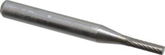 SGS Pro - 1/8" Cut Diam, 1/4" Shank Diam, Cylinder Head Single Cut Burr - Carbide, Flat End, 1/2" LOC - Top Tool & Supply