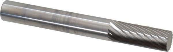 SGS Pro - 1/4" Cut Diam, 1/4" Shank Diam, Cylinder Head Single Cut Burr - Carbide, Flat End, 5/8" LOC - Top Tool & Supply