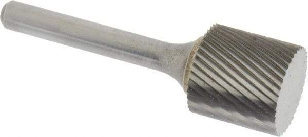 SGS Pro - 3/4" Cut Diam, 1/4" Shank Diam, Cylinder Head Single Cut Burr - Carbide, Flat End, 3/4" LOC, 2-1/2" OAL - Top Tool & Supply