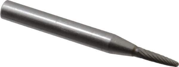 SGS Pro - 1/8" Cut Diam, 1/4" Shank Diam, Tree Head Single Cut Burr - Carbide, Radius End, 1/2" LOC - Top Tool & Supply