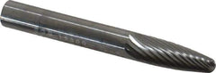 SGS Pro - 1/4" Cut Diam, 1/4" Shank Diam, Tree Head Single Cut Burr - Carbide, Radius End, 3/4" LOC - Top Tool & Supply