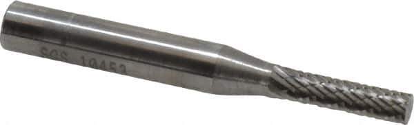 SGS Pro - 5/32" Cut Diam, 1/4" Shank Diam, Cylinder Head Double Cut Burr - Carbide, Flat End, 5/8" LOC - Top Tool & Supply