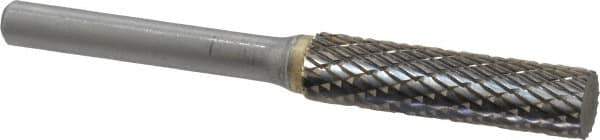 SGS Pro - 3/8" Cut Diam, 1/4" Shank Diam, Cylinder Head Double Cut Burr - Carbide, Flat End, 1-1/2" LOC - Top Tool & Supply