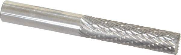 SGS Pro - 1/4" Cut Diam, 1/4" Shank Diam, Cylinder with End Cut Head Double Cut Burr - Carbide, End Cut End, 1" LOC - Top Tool & Supply