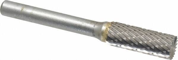 SGS Pro - 3/8" Cut Diam, 1/4" Shank Diam, Cylinder with End Cut Head Double Cut Burr - Carbide, End Cut End, 1" LOC - Top Tool & Supply