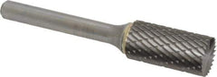 SGS Pro - 1/2" Cut Diam, 1/4" Shank Diam, Cylinder with End Cut Head Double Cut Burr - Carbide, End Cut End, 1" LOC, 2-3/4" OAL - Top Tool & Supply