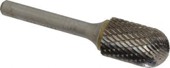 SGS Pro - 5/8" Cut Diam, 1/4" Shank Diam, Cylinder with Radius Head Double Cut Burr - Carbide, Radius End, 1" LOC, 2-3/4" OAL - Top Tool & Supply