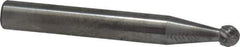 SGS Pro - 3/16" Cut Diam, 1/4" Shank Diam, Ball Head Double Cut Burr - Carbide, Radius End, 1/8" LOC - Top Tool & Supply