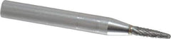 SGS Pro - 1/8" Cut Diam, 1/4" Shank Diam, Tree with Radius Head Double Cut Burr - Carbide, Radius End, 1/2" LOC - Top Tool & Supply