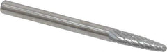 SGS Pro - 1/4" Cut Diam, 1/4" Shank Diam, Tree with Radius Head Double Cut Burr - Carbide, Radius End, 3/4" LOC - Top Tool & Supply