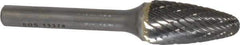 SGS Pro - 1/2" Cut Diam, 1/4" Shank Diam, Tree with Radius Head Double Cut Burr - Carbide, Radius End, 1" LOC - Top Tool & Supply