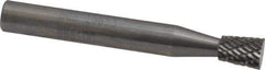 SGS Pro - 1/4" Cut Diam, 1/4" Shank Diam, Inverted Cone Head Double Cut Burr - Carbide, Flat End, 5/16" LOC - Top Tool & Supply