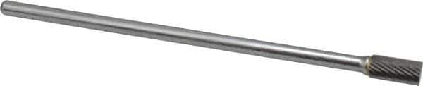 SGS Pro - 3/8" Cut Diam, 1/4" Shank Diam, Cylinder Head Single Cut Burr - Carbide, Flat End, 3/4" LOC - Top Tool & Supply