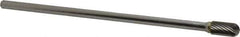 SGS Pro - 3/8" Cut Diam, 1/4" Shank Diam, Cylinder with Radius Head Single Cut Burr - Carbide, Radius End, 3/4" LOC - Top Tool & Supply