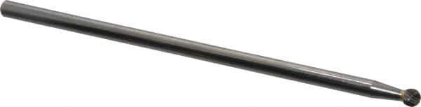 SGS Pro - 1/4" Cut Diam, 1/4" Shank Diam, Ball Head Single Cut Burr - Carbide, Radius End, 7/32" LOC - Top Tool & Supply