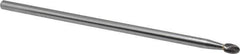 SGS Pro - 1/4" Cut Diam, 1/4" Shank Diam, Oval Head Single Cut Burr - Carbide, Radius End, 3/8" LOC - Top Tool & Supply