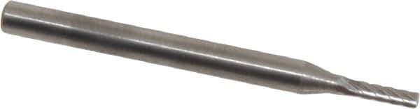 SGS Pro - 1/16" Cut Diam, 1/8" Shank Diam, Cylinder Head Single Cut Burr - Carbide, Flat End, 1/4" LOC, 1-1/2" OAL - Top Tool & Supply