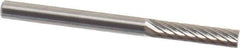 SGS Pro - 1/8" Cut Diam, 1/8" Shank Diam, Cylinder Head Single Cut Burr - Carbide, Flat End, 9/16" LOC, 1-1/2" OAL - Top Tool & Supply