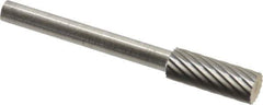 SGS Pro - 3/16" Cut Diam, 1/8" Shank Diam, Cylinder Head Single Cut Burr - Carbide, Flat End, 1/2" LOC - Top Tool & Supply