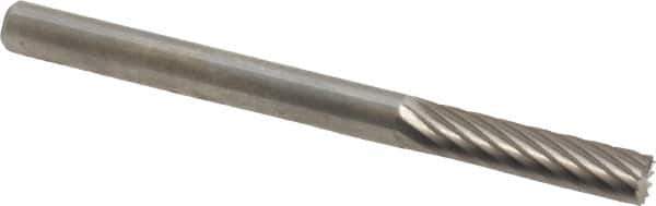 SGS Pro - 1/8" Cut Diam, 1/8" Shank Diam, Cylinder with End Cut Head Single Cut Burr - Carbide, End Cut End, 9/16" LOC - Top Tool & Supply