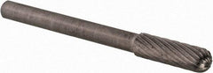 SGS Pro - 5/32" Cut Diam, 1/8" Shank Diam, Cylinder with Radius Head Single Cut Burr - Carbide, Radius End, 1/2" LOC - Top Tool & Supply