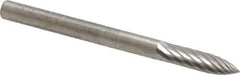 SGS Pro - 1/8" Cut Diam, 1/8" Shank Diam, Tree Head Single Cut Burr - Carbide, Point End, 1/2" LOC, 1-1/2" OAL - Top Tool & Supply