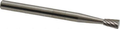 SGS Pro - 1/8" Cut Diam, 1/8" Shank Diam, Inverted Cone Head Single Cut Burr - Carbide, Flat End, 3/16" LOC, 1-1/2" OAL - Top Tool & Supply