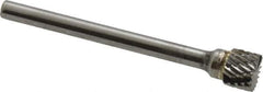 SGS Pro - 1/4" Cut Diam, 1/8" Shank Diam, Cylinder with End Cut Head Double Cut Burr - Carbide, End Cut End, 3/16" LOC, 1-11/16" OAL - Top Tool & Supply