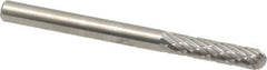 SGS Pro - 1/8" Cut Diam, 1/8" Shank Diam, Cylinder with Radius Head Double Cut Burr - Carbide, Radius End, 9/16" LOC, 1-1/2" OAL - Top Tool & Supply